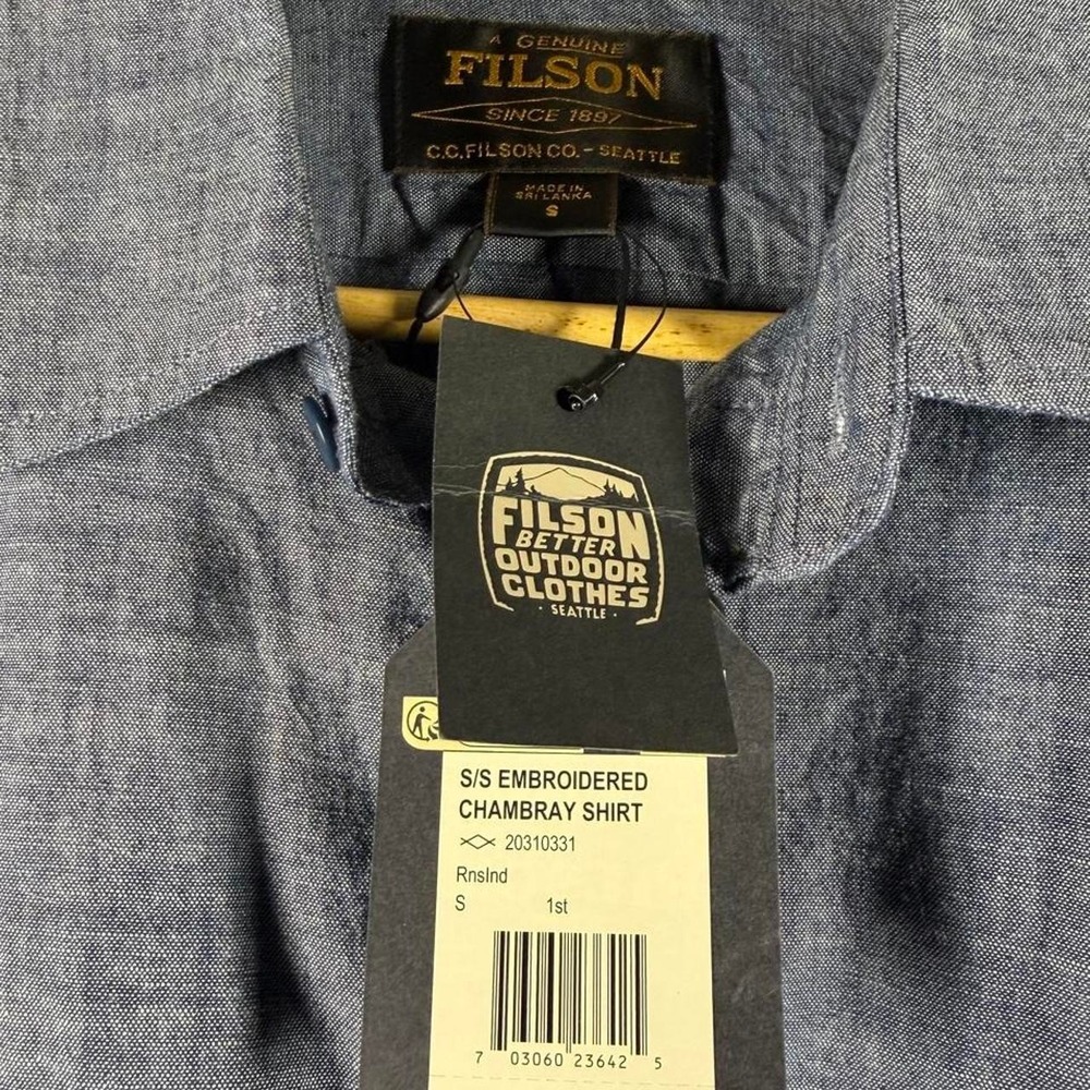 Filson chambray shirt with embroidered boat graphic - Picture 3 of 6